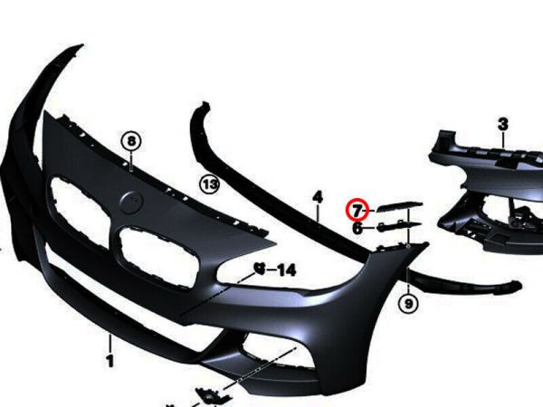 NEW GENUINE BMW 2 SERIES F45 F46 FRONT SIDE MOUNTING PANEL RIGHT O/S 51117328680 - Image 2