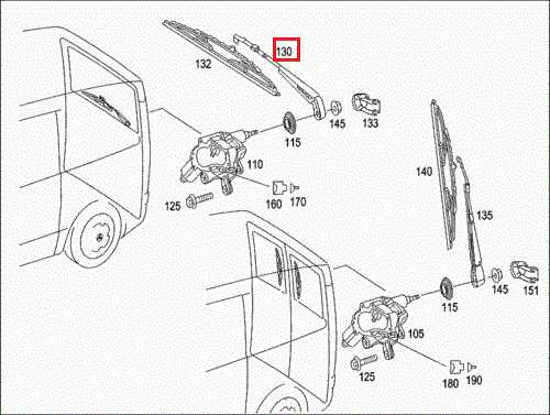 NEW GENUINE MERCEDES BENZ VITO W639 REAR WIPER ARM A0018204844 - Image 2