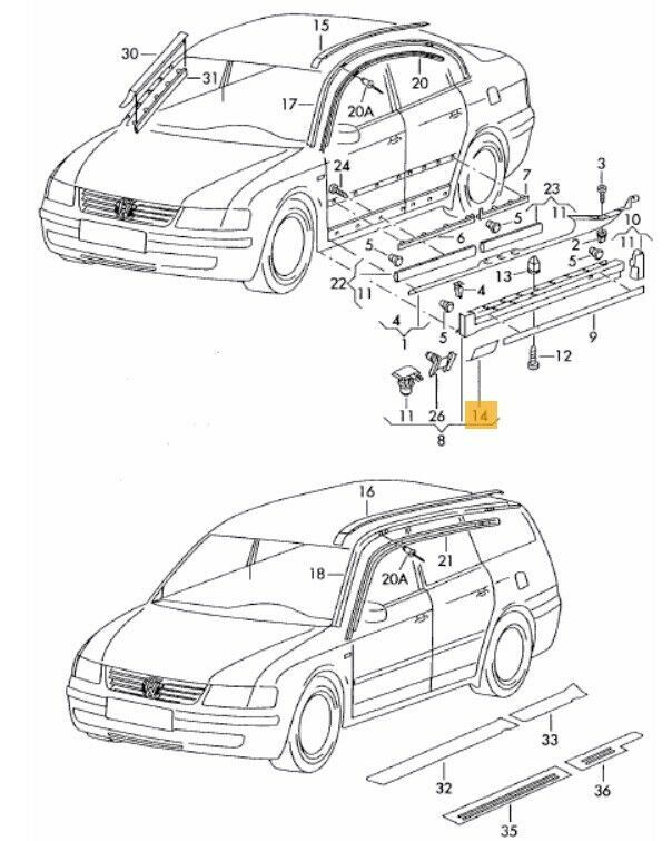 NEW GENUINE VOLKSWAGEN PASSAT 97-05 FRONT JACKING POINT COVER CAP BLACK LEFT N/S 3B0853917B41 - Image 2
