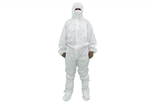 Coverall Overall Dustproof Workwear Jumpsuit Cotton and Polyethylene with Hood Washable size XL, Waterproof, Washable - Image 2
