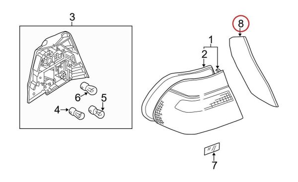 NEW GENUINE BMW E46 CONVERTIBLE INNER TAIL LIGHT COVER SEAL TRIM RIGHT O/S 63216933020 - Image 2