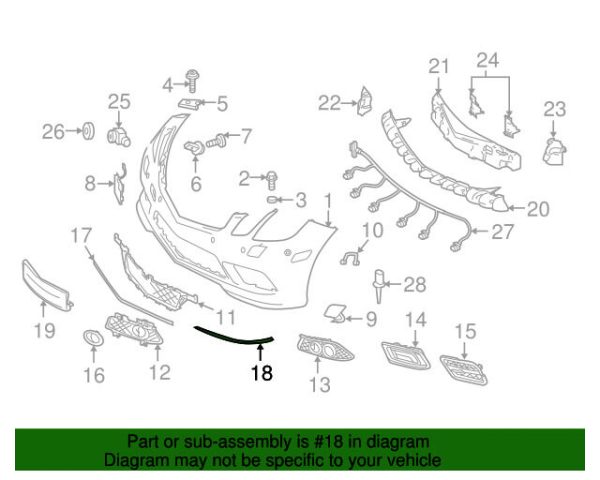 NEW GENUINE MERCEDES MB E CLASS C207 FRONT BUMPER CHROME MOULDING TRIM RIGHT O/S A2078852021 - Image 3