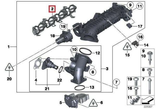 NEW GENUINE BMW 1 2 3 4 5 X1 X3 X5 N47N N47S1 ENGINE INTAKE MANIFOLD GASKET - Image 2