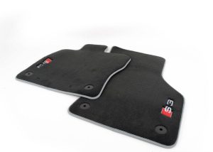 NEW GENUINE AUDI S3 2014-2020 FRONT & REAR PREMIUM BLACK TEXTILE FLOOR MATS LHD 8V5061270MNO