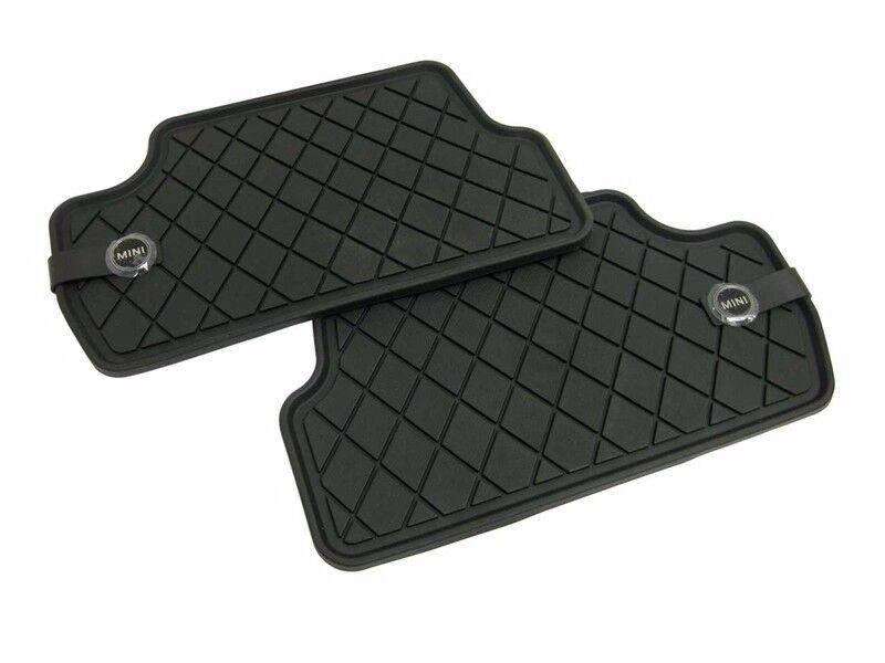 NEW GENUINE MINI F55 ALL WEATHER FLOOR MAT SET REAR MINI LOGO 51472358056