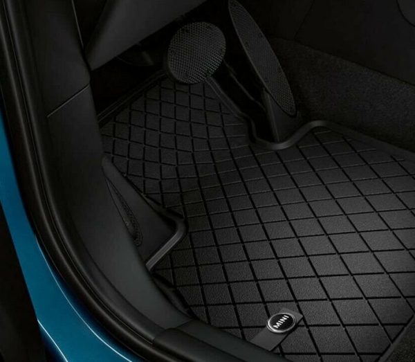 NEW GENUINE MINI F55 ALL WEATHER FLOOR MATS FRONT AND REAR ESSENTIAL BLACK SET 51472358056+51472354156 - Image 2