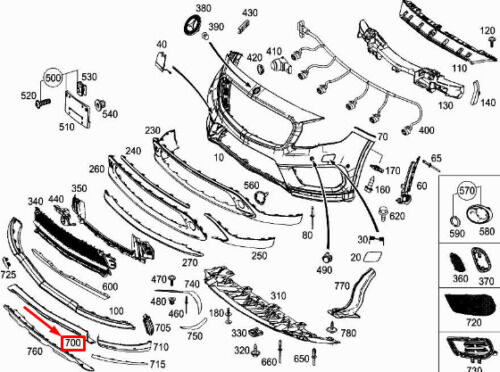 NEW GENUINE MERCEDES BENZ GLA45 AMG FRONT BUMPER LOWER TRIM A1568853101 - Image 2