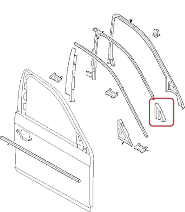 BMW NEW GENUINE 5 E60 E61 FRONT INTERIOR TRIANGLE TWEETER COVER SEAL RIGHT 51337076124 - Image 2