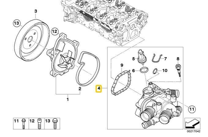 NEW GENUINE MINI R56 R55 R57 R58 R59 R60 COOLANT THERMOSTAT WITH HOUSING 11538699290 - Image 2