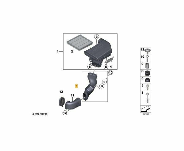 NEW GENUINE BMW X3 F25 X4 F26 AIR INTAKE DUCT HOSE 13717601874 - Image 2
