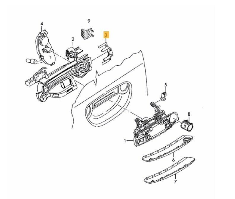 NEW GENUINE AUDI A6 S6 ALLROAD C6 FRONT DRIVER DOOR HANDLE CLIP LHD 4F1837275 - Image 2