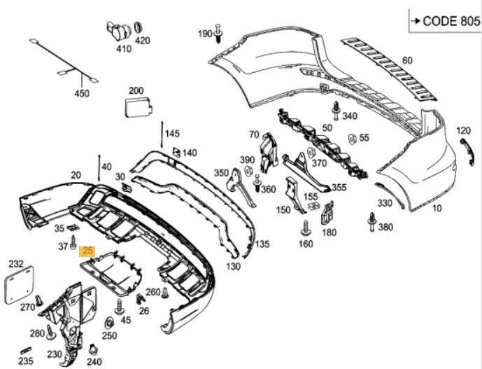 NEW GENUINE MERCEDES BENZ M CLASS W166 REAR BUMPER TOW HITCH COVER TRIM A1668852324 - Image 2