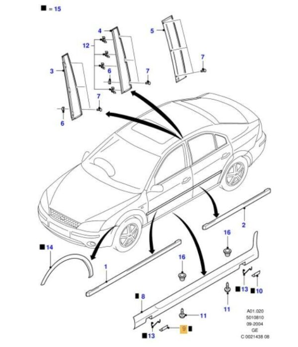 NEW GENUINE FORD MONDEO ST220 ST TDCI 02-05 FRONT JACK POINT COVER RIGHT O/S 1197699 - Image 2