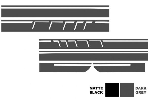 Set Sticker Side Decals and Upper Bonnet Roof Tailgate Dark Grey suitable for Mercedes CLA W117 C117 X117 (2013-2016) W176 (2012-2018) 45 Design Edition 1 - Image 4