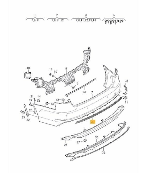 NEW GENUINE AUDI A4 B9 REAR BUMPER S LINE LOWER DIFFUSER TRIM BLACK 8W58078339B9 - Image 2