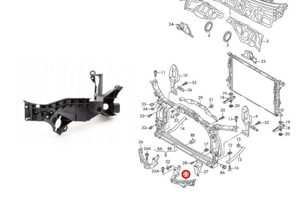 NEW GENUINE AUDI RS5 2012 - 2016 HEADLIGHT MOUNTING BRACKET LEFT N/S 8T0805607D - Image 4