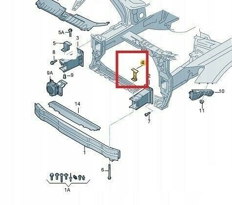 NEW GENUINE AUDI Q5 FRONT BUMPER GRILLE BRACKET SUPPORT 8R0807333A - Image 2