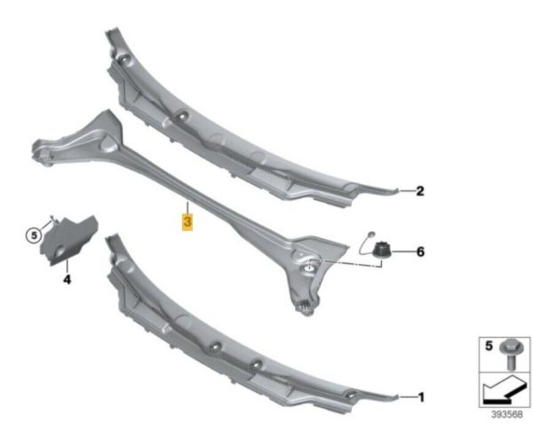 NEW GENUINE BMW 2 SERIES F45 F46 COWL PANEL COVER LOWER PART 51717305497 - Image 2