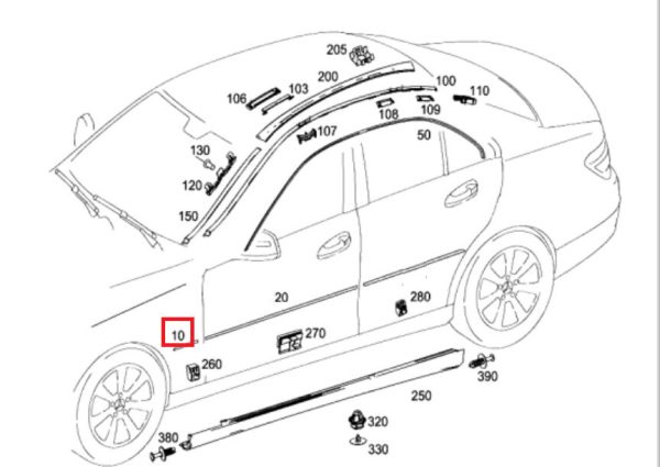 NEW GENUINE MERCEDES BENZ MB C CLASS W204 FRONT RIGHT FENDER CHROME MOLDING TRIM - Image 2