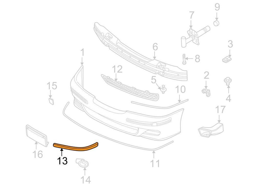 BMW NEW GENUINE E46 M PACKAGE FRONT BUMPER TRIM MOLDING PANEL RIGHT O/S 51118195290 - Image 3