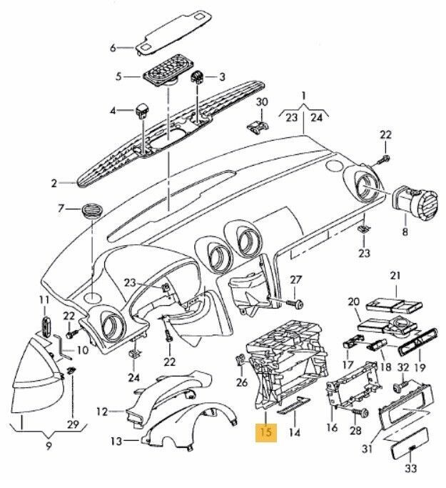 NEW GENUINE AUDI A3 2004 - 2013 CENTER CONSOLE DOUBLE DIN FRAME CAGE 8P0858005D - Image 2