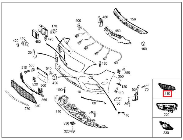 NEW GENUINE MERCEDES BENZ CLA W117 FRONT BUMPER FOG LIGHT COVER GRILL RIGHT O/S A1178850422 - Image 2