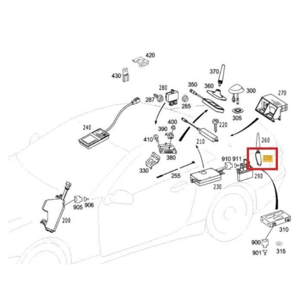 NEW GENUINE MERCEDES BENZ SL CLASS R230 REAR LEFT WING AERIAL ANTENNA BASE A2308201075649999 - Image 2