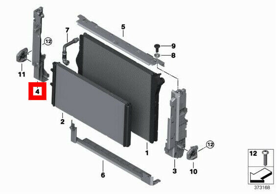 NEW GENUINE BMW M2 F87 M3 F80 M4 F82 COOLANT RADIATOR CARRIER MODULE RIGHT O/S 17117848787 - Image 2