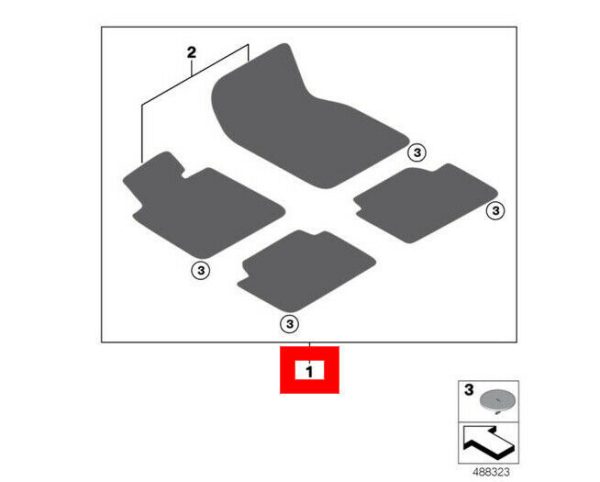 NEW GENUINE BMW 1 SER F40 2 SER F44 M PERFORMANCE FLOOR MATS RHD FRONT AND REAR - Image 2