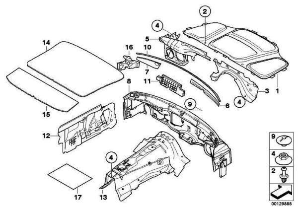 BMW NEW GENUINE E63 E64 6 SERIES BONNET HOOD INSULATION DAMPING 51487898125 - Image 2