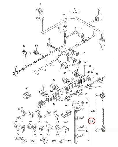 GENUINE VW JETTA PASSAT POLO SHARAN TOURAN FUEL INJECTORS ELECTRICAL HARNESS 038971600 - Image 4