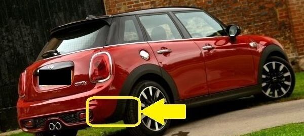 MINI NEW GENUINE F55 S REAR BUMPER LOWER COVER BLACK RIGHT O/S 51127349632 - Image 5