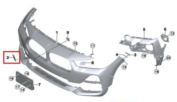 NEW GENUINE BMW X2 F39 FRONT BUMPER TOW HOOK COVER CAP 51117499472 - Image 4