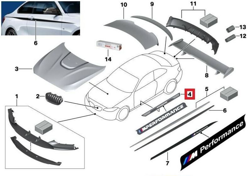 NEW GENUINE BMW F21 F22 F23 F87 M PERFORMANCE CARBON DOOR SILL COVERS PAIR SET 51472457829 / 2X51472457829 - Image 5