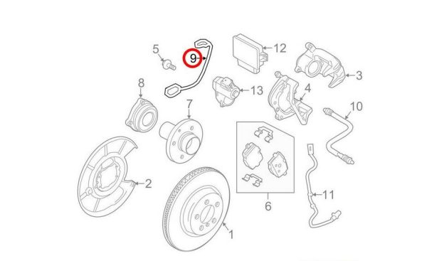 NEW BMW GENUINE 5 6 SERIES F10 F12 F13 F06 REAR BRAKE PAD WEAR SENSOR 34356791962 - Image 5