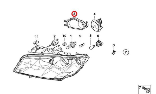 NEW GENUINE BMW 3 SERIES E90 E91 FRONT HEADLIGHT COVER CAP RIGHT O/S 63117159556 - Image 4