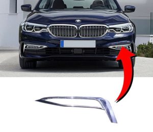 NEW GENUINE BMW 5 SERIES G30 G31 FRONT BUMPER LUXURY LINE CHROME TRIM LEFT N/S 51117385283