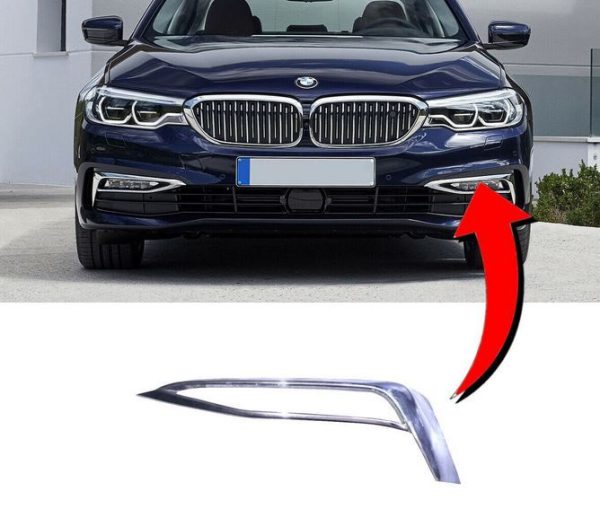 NEW GENUINE BMW 5 SERIES G30 G31 FRONT BUMPER LUXURY LINE CHROME TRIM LEFT N/S 51117385283