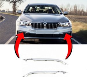 NEW GENUINE BMW 5 SERIES G30 G31 FRONT BUMPER RUBBER STRIP TRIMS PAIR SET NS+OS 51117385271 + 51117385272