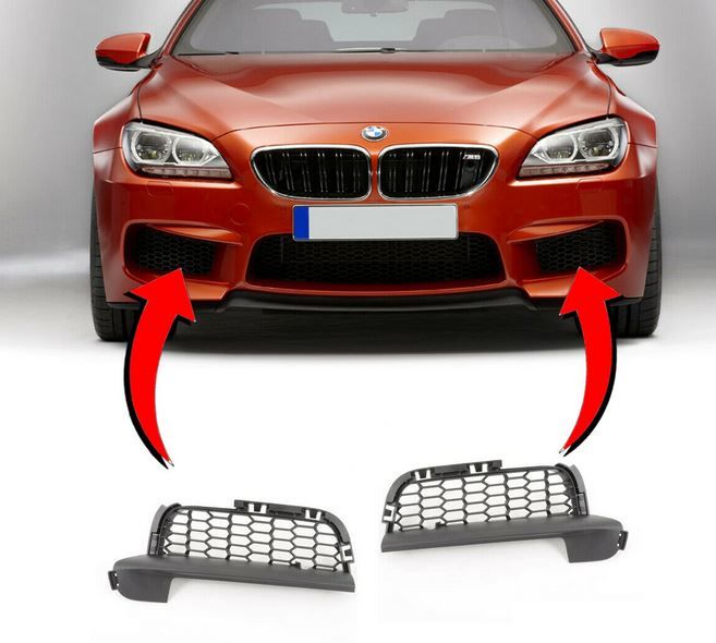 NEW GENUINE BMW 6 SERIES F06 F12 F13 M SPORT FRONT BUMPER GRILLS PAIR SET NS+OS 51118050347 + 51118050348