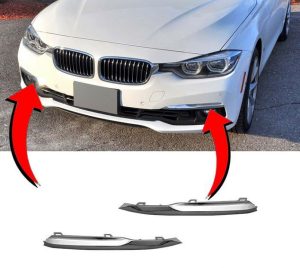 NEW GENUINE BMW 3 SERIES F30 F31 LCI FRONT BUMPER FOG LIGHT GRILL TRIMS PAIR SET 51117396841 + 51117396842