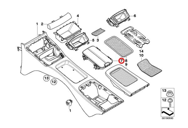 NEW GENUINE BMW 3 SERIES E92 E93 REAR CENTER CONSOLE CUP HOLDER 51166963909 - Image 6