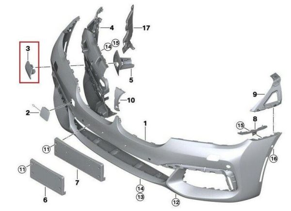 FOR NEW GENUINE BMW 7 SERIES G11 G12 RIGHT HEADLIGHT WASHER COVER CAP - Image 3