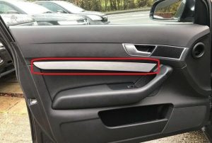 NEW GENUINE AUDI A6 C6 LEFT N/S FRONT DOOR CARD ALUMINIUM TRIM 4F08674091MJ