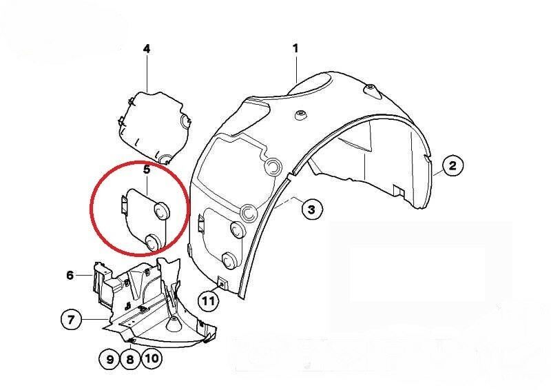 BMW NEW GENUINE Z4 SERIES E85 E86 FRONT RIGHT O/S WHEEL ARCH COVER 51717056404 - Image 4