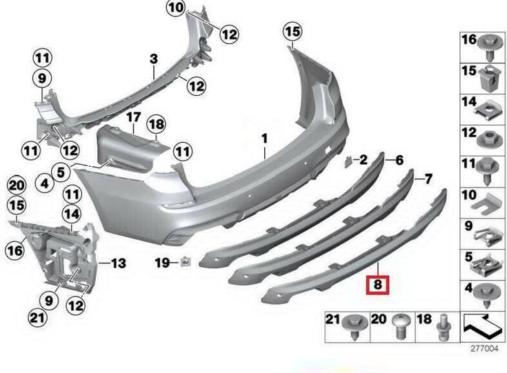 NEW BWW GENUINE F07 5 GT SERIES 09-12 M-SPORT REAR DIFFUSER COVER 51128051224 - Image 3