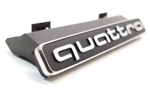 NEW GENUINE AUDI A4 B9 16- FRONT BUMPER CENTER GRILL CHROME QUATTRO BADGE EMBLEM 8W0853736B2ZZ
