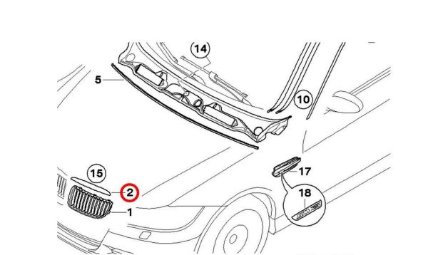 NEW BMW GENUINE 3 SERIES E90 E91 FRONT BONNET HOOD GRILL TRIM PAIR SET 51137117241 + 51137117242 - Image 8