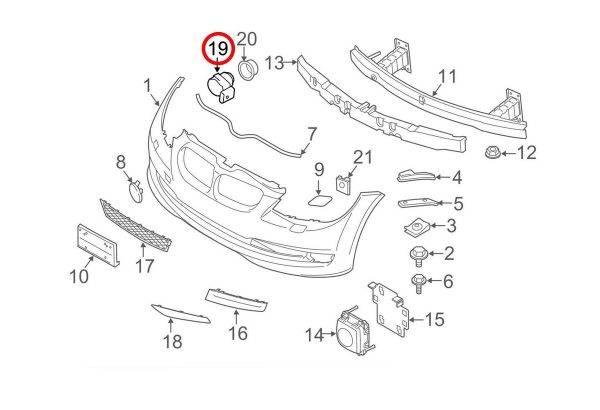 NEW BMW GENUINE E81 E82 E84 E87 E88 E90 E91 E92 E93 PDC PARKING SENSOR SILVER 66206935597 - Image 4