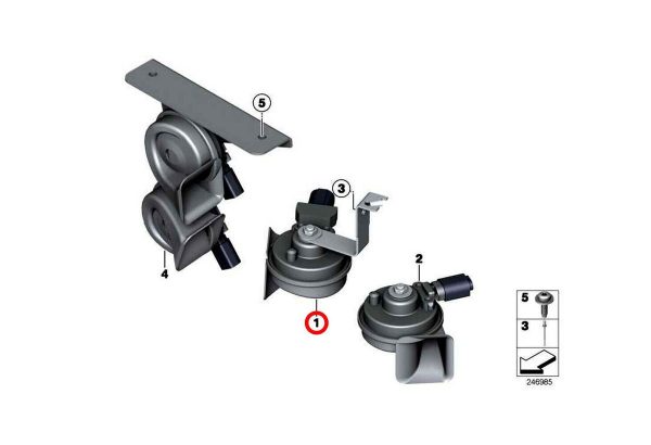 NEW BMW GENUINE F30 F31 F32 F33 F36 F20 F21 F22 LOW PITCH HORN 61337245422 - Image 4
